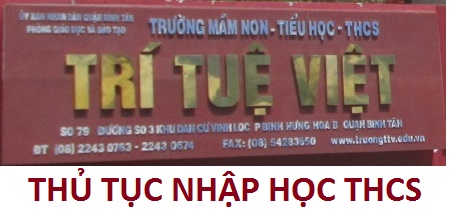THỦ TỤC NHẬP HỌC TRƯỜNG THCS NĂM HỌC 2018 - 2019